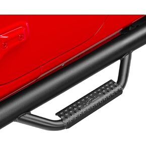 N-Fab Nerf Steps for Jeep Wrangler JL | Wheel-to-Wheel, Heavy Duty Steel, Gloss Back | J1846-GB | Fits 2018-2024 Jeep Wrangler JL 2 Door SUV, SRW Gas
