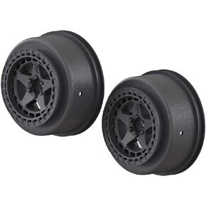 ARRMA 1/10 Short Course Front/Rear 2.2/3.0 Wheels, 14mm Hex, Black (2), ARAC9461