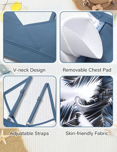 بدلة سباحة للفتيات من KANGKANG، طقم بيكيني بطباعة استوائية مكون من 3 قطع مع غطاء لباس السباحة سريع الجفاف برباط للفتيات من 7 إلى 16 طن in Kuwait