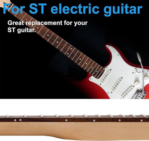 جيتار كهربائي 22fret ST لليد اليسرى من خشب القيقب الكندي برقبة 14 بوصة نصف قطر لوحة الأصابع، صامولة عظمية، لوحة أصابع من خشب الورد in Kuwait