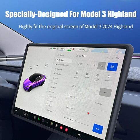 2Pcs Silicone Protector Frames of Screen and Rear View Mirror for Tesla Model 3 2024 Highland.(Black) in Saudi Arabia