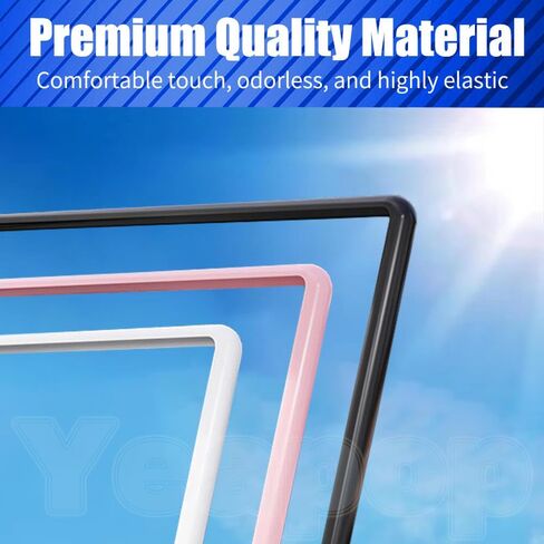 2Pcs Silicone Protector Frames of Screen and Rear View Mirror for Tesla Model 3 2024 Highland.(Black) in Saudi Arabia