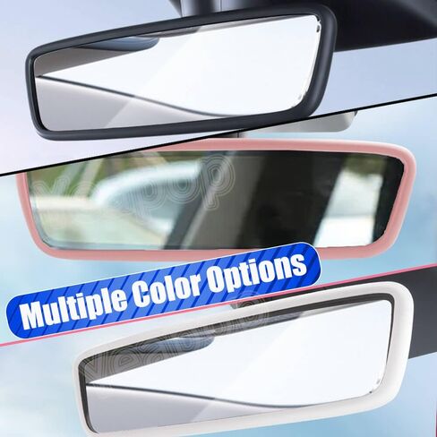 2Pcs Silicone Protector Frames of Screen and Rear View Mirror for Tesla Model 3 2024 Highland.(Black) in Saudi Arabia