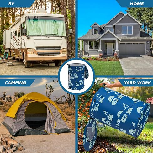 سلة المهملات المنبثقة القابلة للطي بسعة 30 جالون من Leisure Coachworks للمركبات الترفيهية والتخييم وإعادة التدوير ونفايات الفناء وحقيبة الأوراق وصندوق ألعاب الأطفال (سلة المهملات) in Kuwait