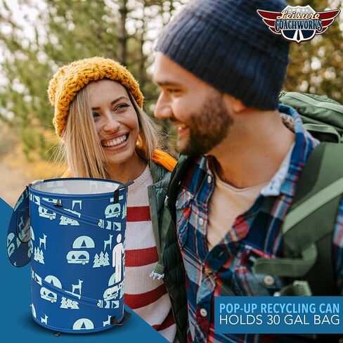 سلة المهملات المنبثقة القابلة للطي بسعة 30 جالون من Leisure Coachworks للمركبات الترفيهية والتخييم وإعادة التدوير ونفايات الفناء وحقيبة الأوراق وصندوق ألعاب الأطفال (سلة المهملات) in Kuwait