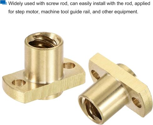 MECCANIXITY T8 Lead Screw Trapezoidal Nut 2mm Pitch 8mm Lead for 3D Printer Brass Tone Pack of 2 in Saudi Arabia