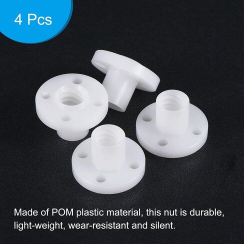 Uxcell T8 POM الرصاص برغي شبه منحرف الجوز 2 مم الملعب 8 مم الرصاص للطابعة ثلاثية الأبعاد أسود 4 قطع in Kuwait