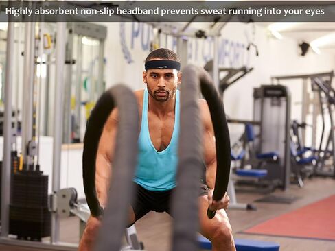 Headbands Sweatbands for Women Men│Super Absorbent Sports Headband │ Nonslip Stretchy Sweat Bands Headbands │Soft Workout Head Bands Hairband Sweatband for Fitness Exercise in Saudi Arabia