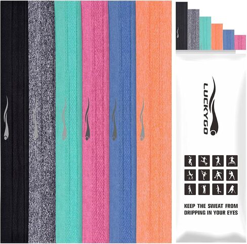 Headbands Sweatbands for Women Men│Super Absorbent Sports Headband │ Nonslip Stretchy Sweat Bands Headbands │Soft Workout Head Bands Hairband Sweatband for Fitness Exercise in Saudi Arabia