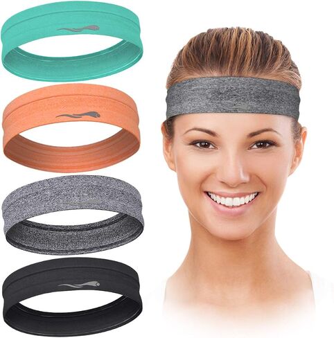 Headbands Sweatbands for Women Men│Super Absorbent Sports Headband │ Nonslip Stretchy Sweat Bands Headbands │Soft Workout Head Bands Hairband Sweatband for Fitness Exercise in Saudi Arabia
