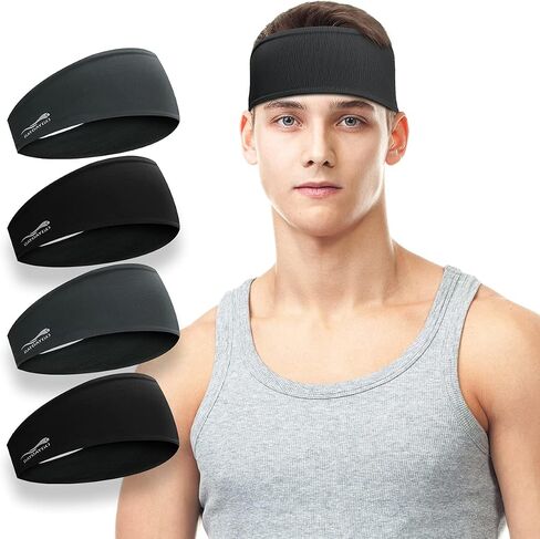 Headbands Sweatbands for Women Men│Super Absorbent Sports Headband │ Nonslip Stretchy Sweat Bands Headbands │Soft Workout Head Bands Hairband Sweatband for Fitness Exercise in Saudi Arabia