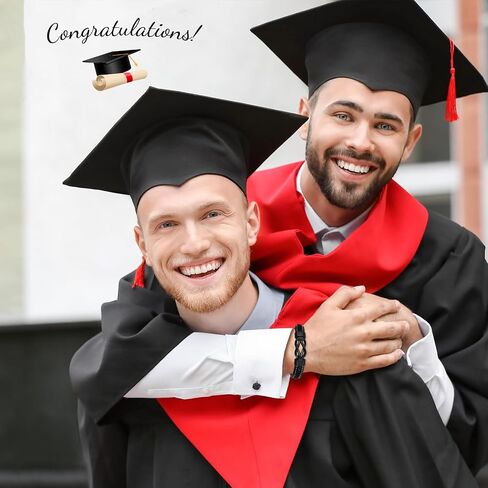 VU100 هدية تخرج له للرجال من الجلد المقاوم للصدأ بعقدة من الفولاذ المقاوم للصدأ فئة 2024 هدايا ملهمة للتخرج للابن والصديق والأخ والأصدقاء (أسود/بني) in Saudi Arabia