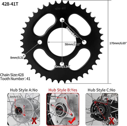 RUTU 420 Chain 37 Tooth 58mm Go Kart Sprocket,Rear Drive Bike Sprocket Replacement for 50CC 70CC 90CC 110CC 125CC 140CC 160CC SSR CRF50F ATV Kids Quad 4 Wheeler Motorcycle Pit PRO Dirt Bike in Saudi Arabia