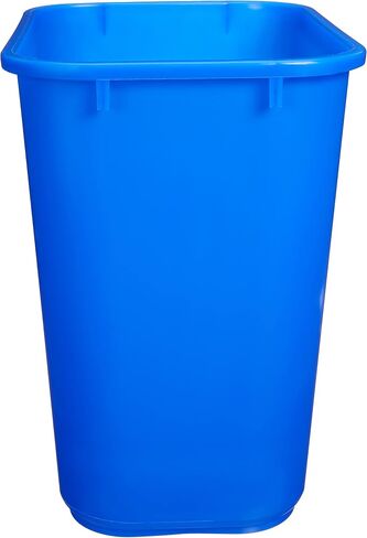 Amazon Basics 7 Gallon Rectangular Commercial Office Wastebasket, w/Recycle Logo, 6 Pack, Blue (Previously AmazonCommercial brand) in Saudi Arabia