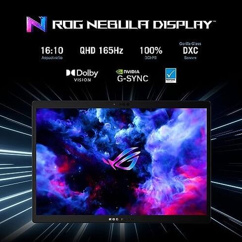 اسس لابتوب العاب روج فلو Z13 (2023)، شاشة 13.4 انش نيبولا 16:10 QHD 165Hz، جيفورس RTX 4050، انتل كور i9-13900H، 16GB LPDDR5، 1TB PCIe SSD، واي فاي 6E، ويندوز 11، GZ301VU-DS94، اسود in Kuwait