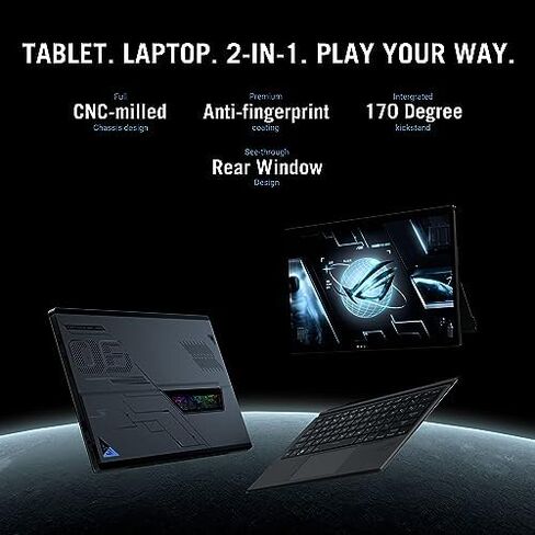 اسس لابتوب العاب روج فلو Z13 (2023)، شاشة 13.4 انش نيبولا 16:10 QHD 165Hz، جيفورس RTX 4050، انتل كور i9-13900H، 16GB LPDDR5، 1TB PCIe SSD، واي فاي 6E، ويندوز 11، GZ301VU-DS94، اسود in Kuwait