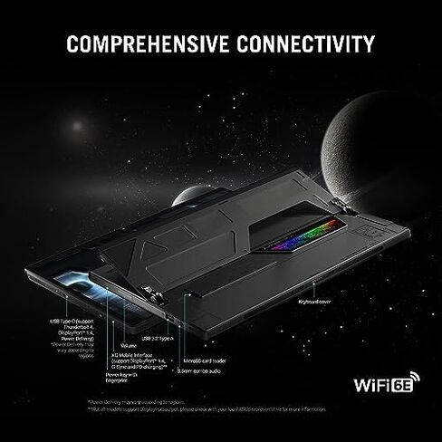اسس لابتوب العاب روج فلو Z13 (2023)، شاشة 13.4 انش نيبولا 16:10 QHD 165Hz، جيفورس RTX 4050، انتل كور i9-13900H، 16GB LPDDR5، 1TB PCIe SSD، واي فاي 6E، ويندوز 11، GZ301VU-DS94، اسود in Kuwait