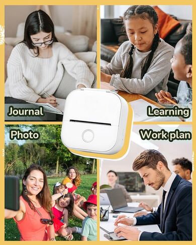 Memoqueen T02 Mini Printer, Transparent Thermal Sticker Print Pods, Bluetooth Portable Printers, Fun Creation Gifts for Holiday, DIY Travel, Memos, Study Notes, Compatible with iOS & Android, Pink in Kuwait