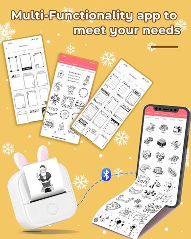 Memoqueen T02 Mini Printer, Transparent Thermal Sticker Print Pods, Bluetooth Portable Printers, Fun Creation Gifts for Holiday, DIY Travel, Memos, Study Notes, Compatible with iOS & Android, Pink in Kuwait