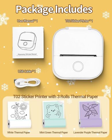 Memoqueen T02 Mini Printer, Transparent Thermal Sticker Print Pods, Bluetooth Portable Printers, Fun Creation Gifts for Holiday, DIY Travel, Memos, Study Notes, Compatible with iOS & Android, Pink in Kuwait