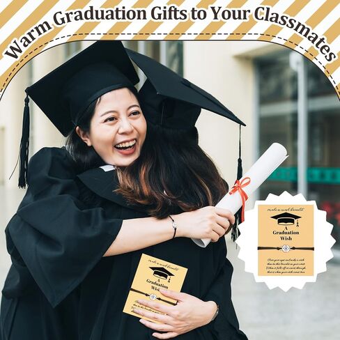 Yinkin 24 Pcs Graduation Bracelet Set 2024 Graduation Gifts Adjustable Compass Bracelets Cards for Classmates(Classic) in Saudi Arabia