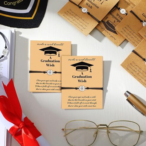 Yinkin 24 Pcs Graduation Bracelet Set 2024 Graduation Gifts Adjustable Compass Bracelets Cards for Classmates(Classic) in Saudi Arabia