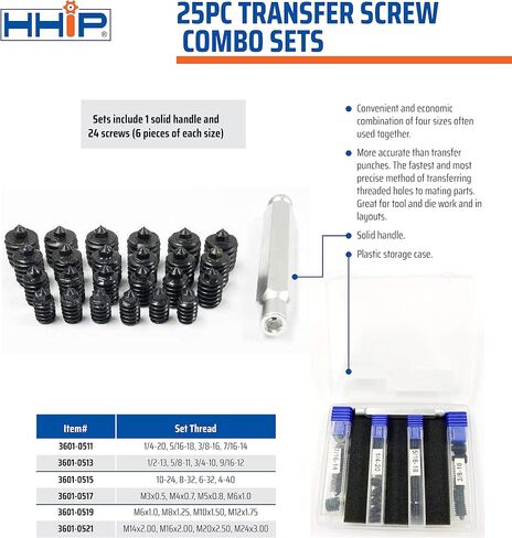 HHIP 3601-0513 25 قطعة 1/2-13، 5/8-11، 3/4-10، 9/16-12 مجموعة براغي نقل in Kuwait