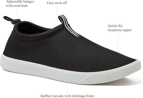 Lands' End Slip On Water Shoes for Women, Quick Dry Neoprene Sport Womens Water Shoes with Drainage Holes for Beach or Pool, Pink, Blue or Black Swim Shoes Women, Adult Size 6-12 Aqua Socks in Saudi Arabia