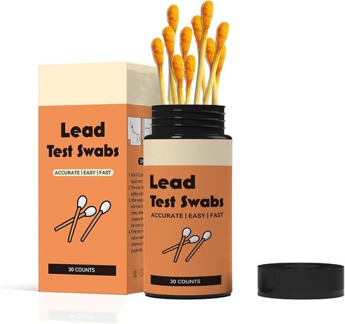 مجموعة اختبار الرصاص، مسحة اختبار سريعة (30 مسحة اختبار) - نتائج في 20 ثانية، مناسبة لجميع الأسطح - المطلية، الأطباق، الألعاب، المعادن، السيراميك، الخشب، للاستخدام المنزلي in Kuwait