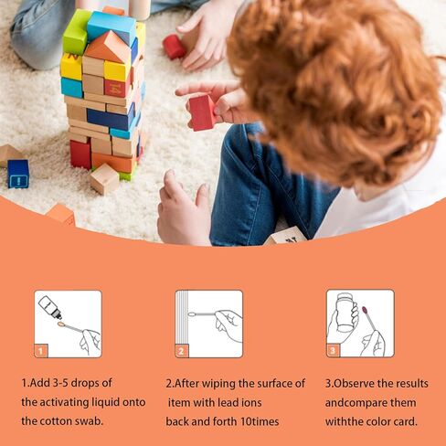 مجموعة اختبار الرصاص، مسحة اختبار سريعة (30 مسحة اختبار) - نتائج في 20 ثانية، مناسبة لجميع الأسطح - المطلية، الأطباق، الألعاب، المعادن، السيراميك، الخشب، للاستخدام المنزلي in Kuwait