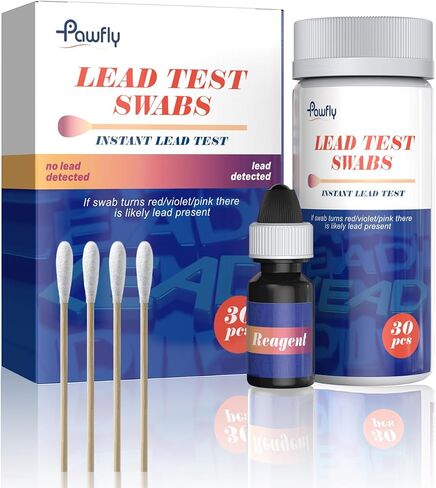 Pawfly 2024 مجموعة مسحات اختبار الرصاص الجديدة كليًا، مسحات اختبار منزلية سريعة نتائج 30 ثانية، مجموعة مسحات اختبار الرصاص الفورية للأسطح المطلية بالمنزل والأطباق والمعادن والألعاب والمجوهرات والخشب، 30 مسحة in Saudi Arabia