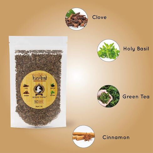 Tobacco & Nicotine Free Smoking Mixture with 100% Natural Herbal Smoking Blend 1 Pack (1 Oz/ 30G) with Wooden Pipe in Kuwait