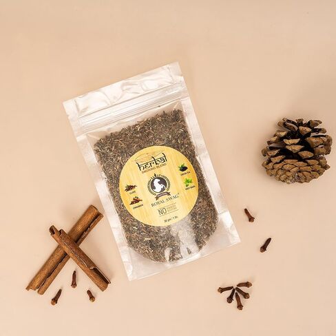 Tobacco & Nicotine Free Smoking Mixture with 100% Natural Herbal Smoking Blend 1 Pack (1 Oz/ 30G) with Wooden Pipe in Kuwait