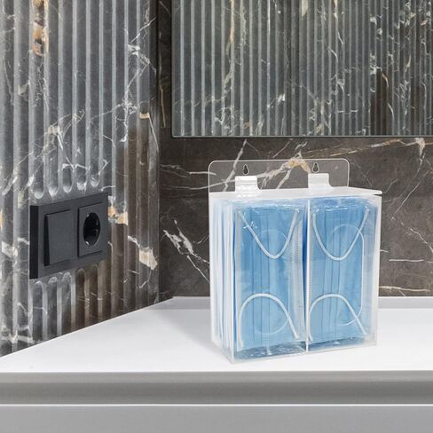 صندوق توزيع قناع الوجه الأكريليكي، حامل قفاز قناع شفاف مثبت على الحائط أو محطة نظافة على سطح الطاولة مع غطاء للأقنعة التي تستخدم لمرة واحدة، والقفازات، وأغطية الأحذية، وشبكات الشعر in Kuwait