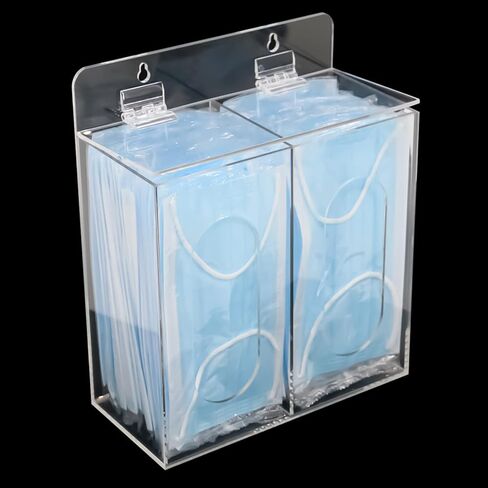 صندوق توزيع قناع الوجه الأكريليكي، حامل قفاز قناع شفاف مثبت على الحائط أو محطة نظافة على سطح الطاولة مع غطاء للأقنعة التي تستخدم لمرة واحدة، والقفازات، وأغطية الأحذية، وشبكات الشعر in Kuwait