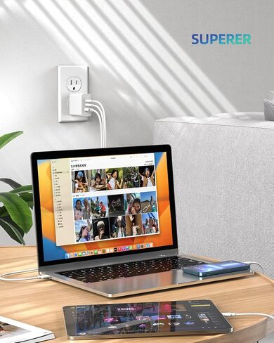 67W USB-C Fast Charger for MacBook Air 13" M2 A2681, MacBook Air 15" M2 A2941，MacBook Pro 14" M1 Max/Pro A2442/ M2 Pro A2779 with 7.5ft USB C to C Charger Cable 3-Port in Saudi Arabia