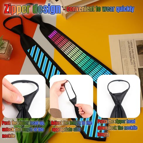 Sound Control Light Up Tie With Follow Music Flash Novelty Shining Ties For Men,Women DJ,Parties,Bars and Mardi Gras in Saudi Arabia