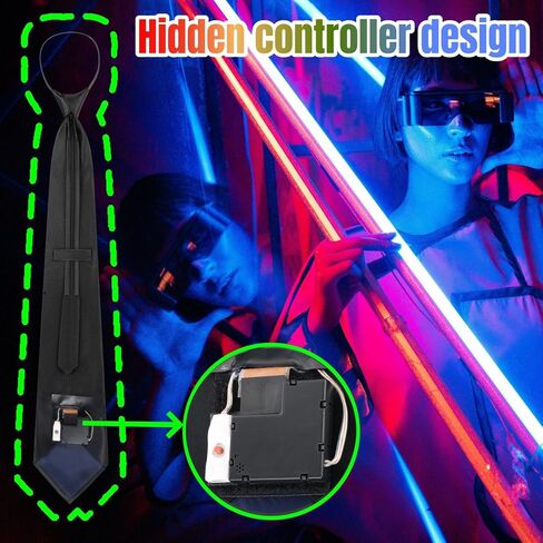 Sound Control Light Up Tie With Follow Music Flash Novelty Shining Ties For Men,Women DJ,Parties,Bars and Mardi Gras in Saudi Arabia
