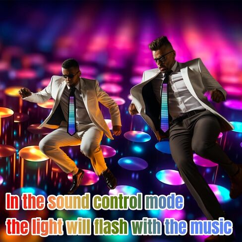 Sound Control Light Up Tie With Follow Music Flash Novelty Shining Ties For Men,Women DJ,Parties,Bars and Mardi Gras in Saudi Arabia