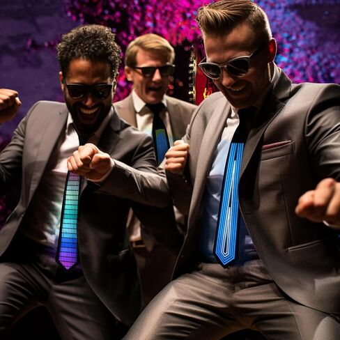 Sound Control Light Up Tie With Follow Music Flash Novelty Shining Ties For Men,Women DJ,Parties,Bars and Mardi Gras in Saudi Arabia