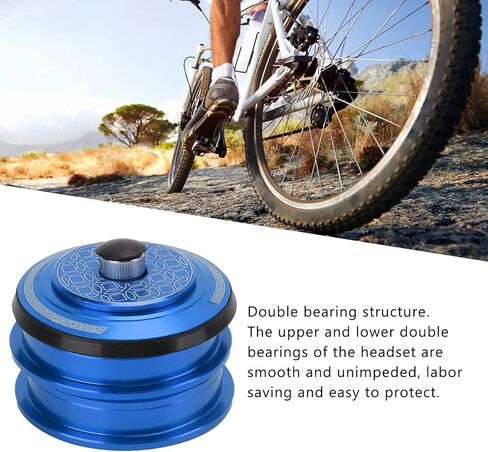 VGEBY Headset, 44mm Headset Double Bearings Mountain Bike Front Fork Stem Headset for Cycling(Blue) Headset Bearing Headset in Saudi Arabia