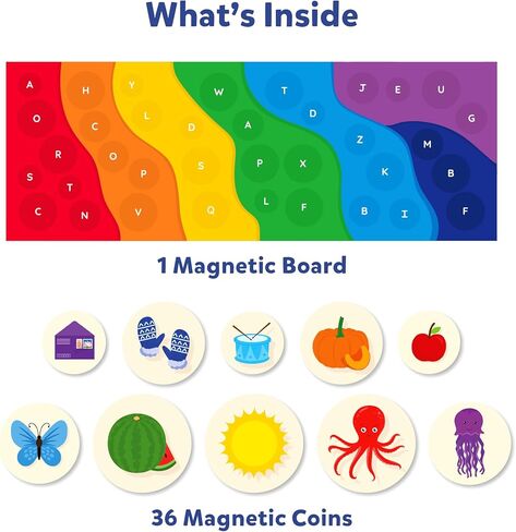 Skillmatics Magnetic Matching Activity - Letters, Numbers & Animals, Preschool Learning Toy & Game for Kids, 35+ Magnetic Pieces, Gifts for Boys & Girls Ages 3, 4, 5, 6 in Saudi Arabia