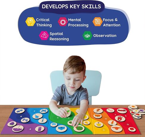 Skillmatics Magnetic Matching Activity - Letters, Numbers & Animals, Preschool Learning Toy & Game for Kids, 35+ Magnetic Pieces, Gifts for Boys & Girls Ages 3, 4, 5, 6 in Saudi Arabia