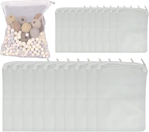 20 قطعة من أكياس وسائط فلتر حوض السمك - أكياس شبكية دقيقة قابلة لإعادة الاستخدام لخزان الأسماك مع سحاب بلاستيكي لحبيبات الكربون، والكرات الحيوية، وحلقات السيراميك، ومزيل الأمونيا (نايلون، 5.9 × 7.9 بوصة، 7.9 × 11.8 بوصة) in Kuwait