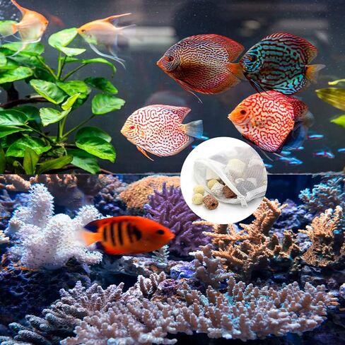 20 قطعة من أكياس وسائط فلتر حوض السمك - أكياس شبكية دقيقة قابلة لإعادة الاستخدام لخزان الأسماك مع سحاب بلاستيكي لحبيبات الكربون، والكرات الحيوية، وحلقات السيراميك، ومزيل الأمونيا (نايلون، 5.9 × 7.9 بوصة، 7.9 × 11.8 بوصة) in Kuwait