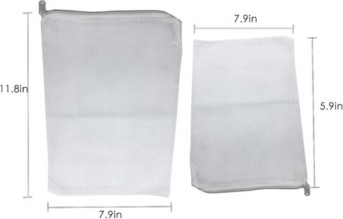 20 قطعة من أكياس وسائط فلتر حوض السمك - أكياس شبكية دقيقة قابلة لإعادة الاستخدام لخزان الأسماك مع سحاب بلاستيكي لحبيبات الكربون، والكرات الحيوية، وحلقات السيراميك، ومزيل الأمونيا (نايلون، 5.9 × 7.9 بوصة، 7.9 × 11.8 بوصة) in Kuwait