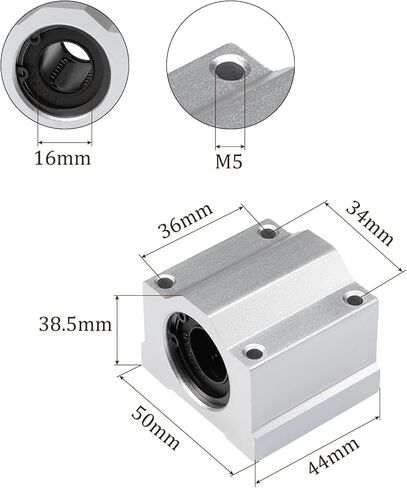 4pcs SCS16UU Linear Slide Blocks, [16mm Bore] Steel Linear Motion Bearing for CNC Machines Packaging Equipment 3D Printers Use in Saudi Arabia