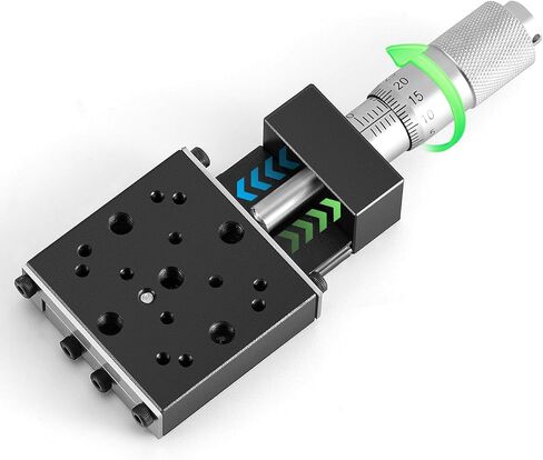 Huanyu X Axis Micrometer Translation Stage X Linear Stage Precision Displacement Table Station Optical Sliding Table 13mm Travel Trimming Bearing Tuning Platform for Microscopy Work Optical Experiment in Saudi Arabia