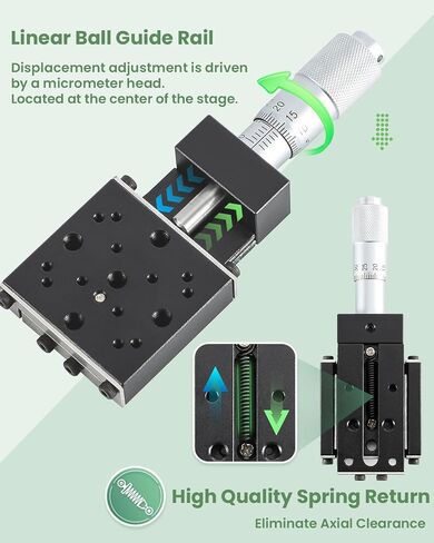 Huanyu X Axis Micrometer Translation Stage X Linear Stage Precision Displacement Table Station Optical Sliding Table 13mm Travel Trimming Bearing Tuning Platform for Microscopy Work Optical Experiment in Saudi Arabia