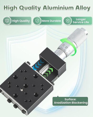 Huanyu X Axis Micrometer Translation Stage X Linear Stage Precision Displacement Table Station Optical Sliding Table 13mm Travel Trimming Bearing Tuning Platform for Microscopy Work Optical Experiment in Saudi Arabia